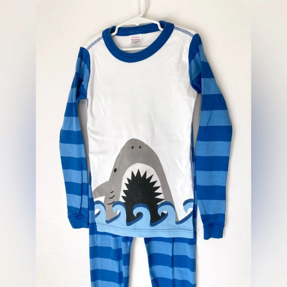 Hanna Andersson Shark Long Sleeve Pajama Set Size 10